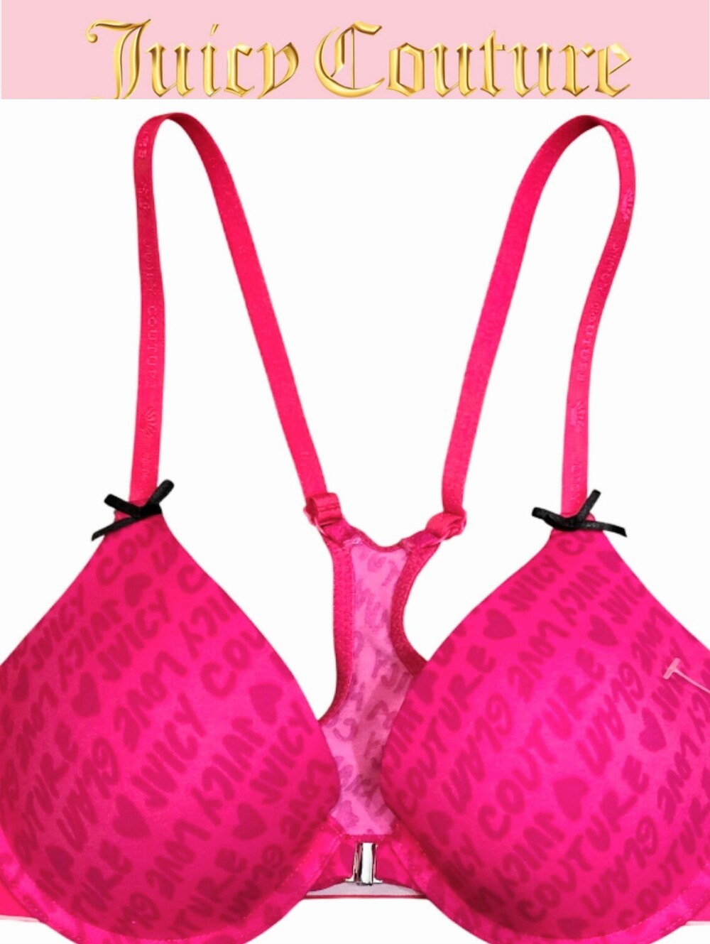 Juicy Couture Logo Band Love Juicy Racerback Padded Bra